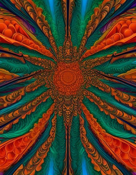 Pythagoras Explains Theorem: Fractal Digital Art