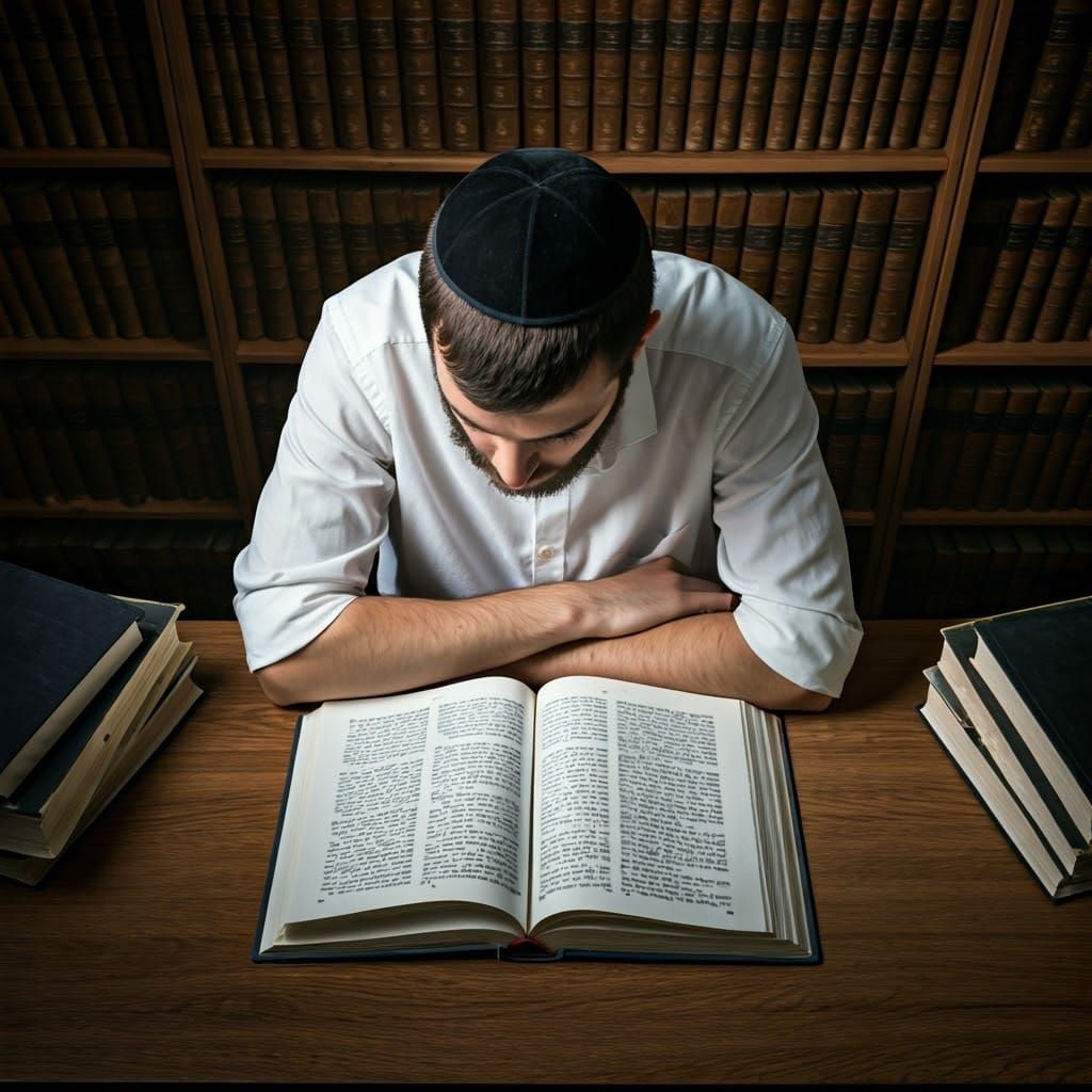 Young Man in Devout Study