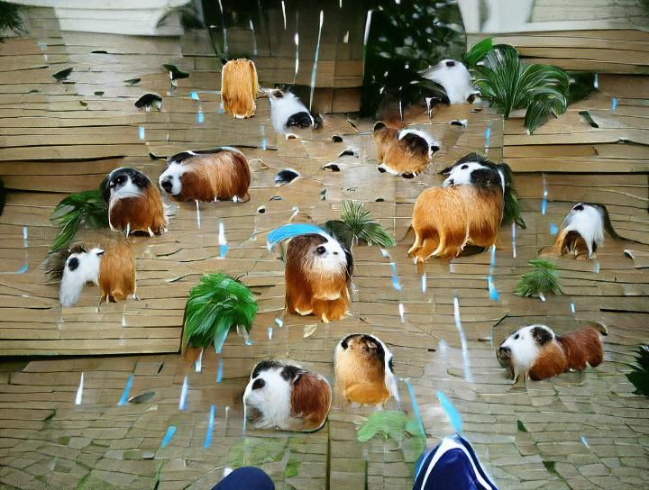 Raining Guinea Pigs Generated by AI