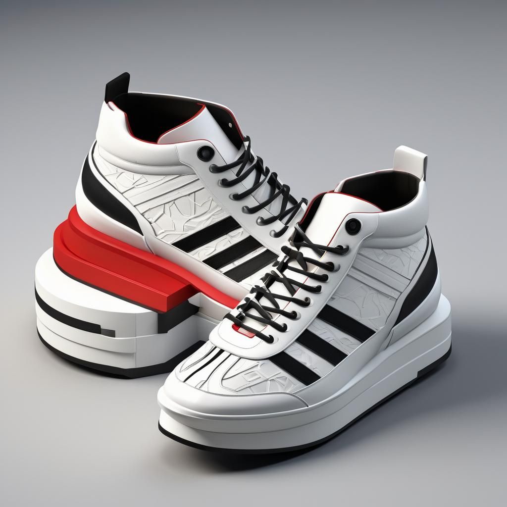 Fashionable Shoe Design with Chinese Motifs in 3D