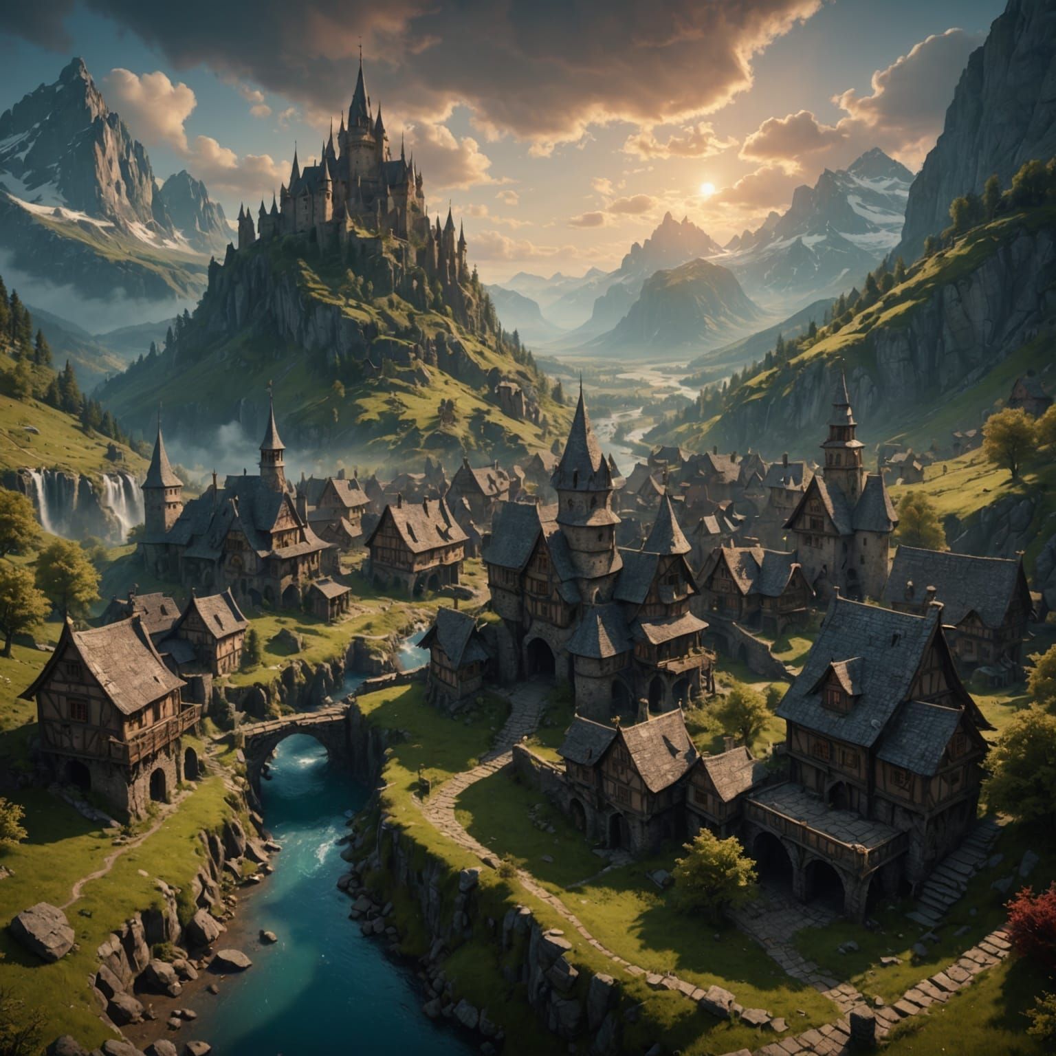 Fantastical Carousel in Deep, Complementary Colors