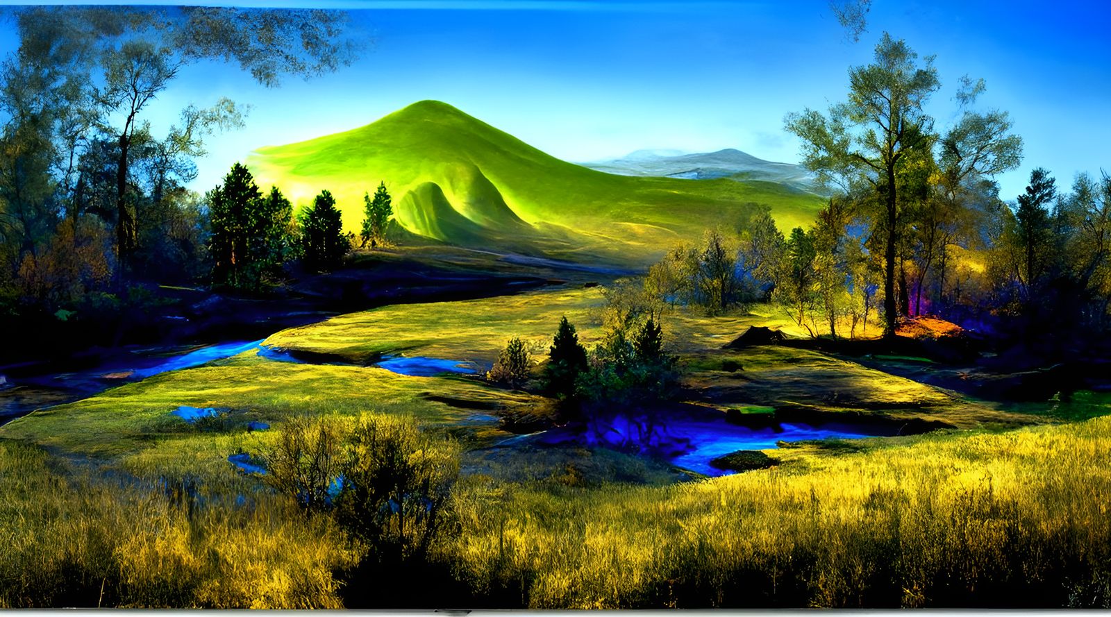 Blacklight Landscape Vista Photography in 16K Resolution