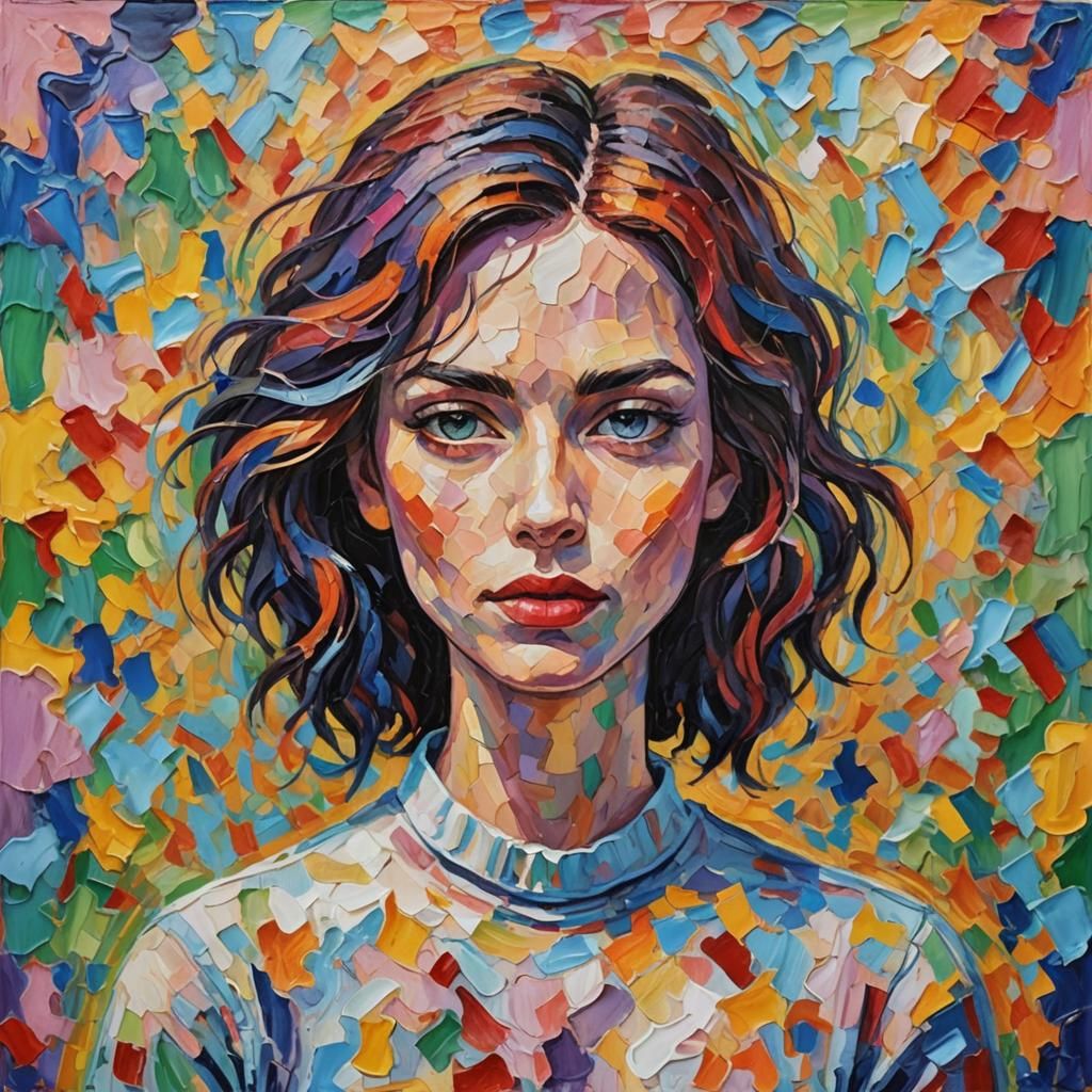 Gender Fluid Portrait in Expressionist Oil Painting Style