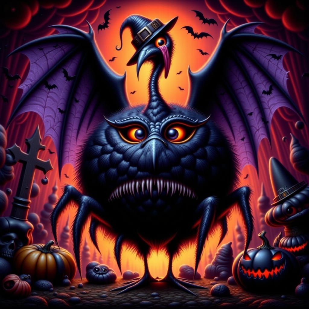 Whimsical Halloween Thanksgiving Creature Mashup