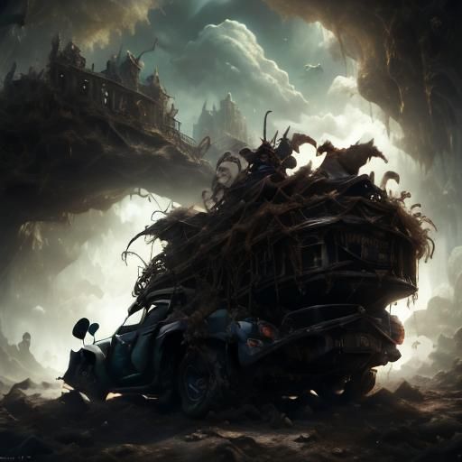 Chameleon Comforts Faust: Fantasy Concept Art