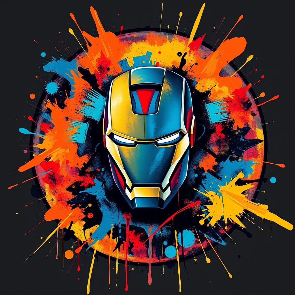 Vibrant Iron User Avatar in a Dynamic Street Art Circle