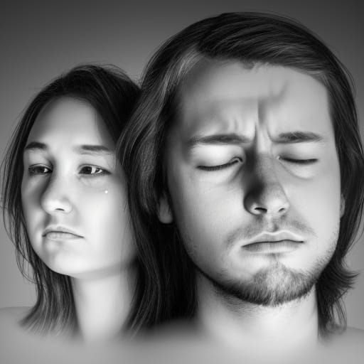 Heartbreaking Farewell: Lovers Parting in Digital Illustrati...