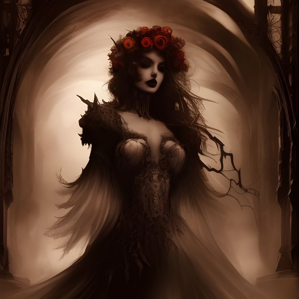 Beautiful Death Portrait in Detailed Matte Painting