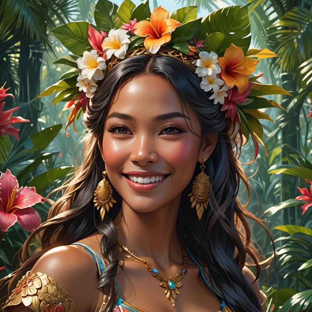 Filipina Goddess of Tropical Island Portrait