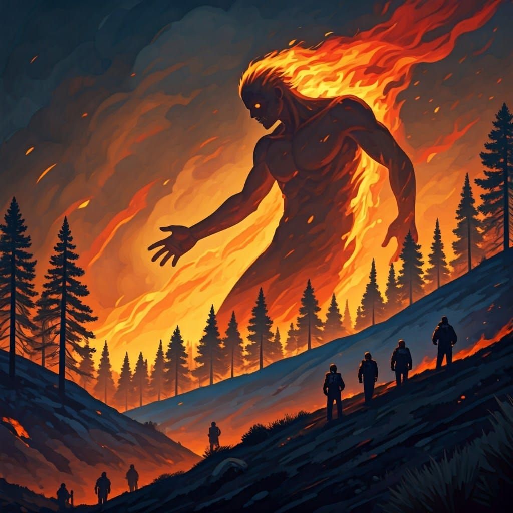 Dramatic Wildfire Ghost Confronts Firefighters