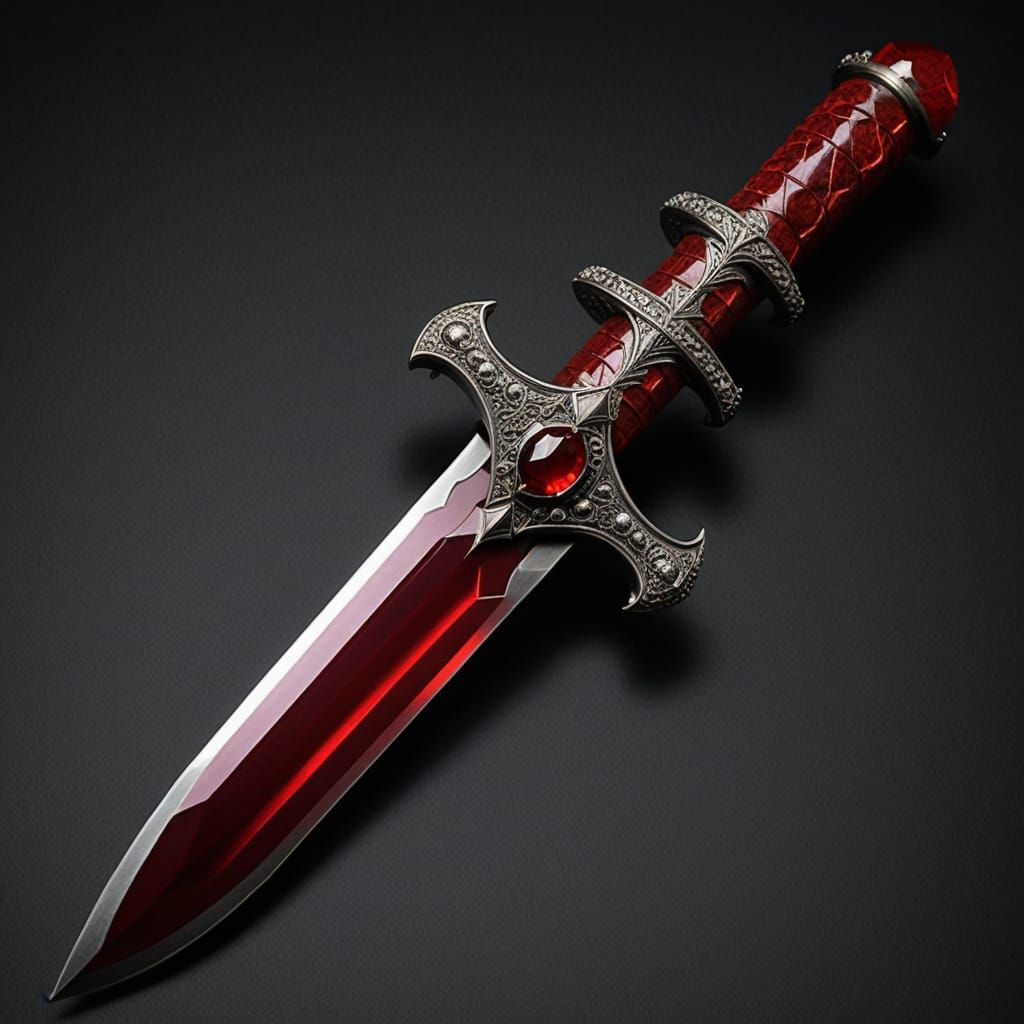 Legendary Sword with Dark Red Cuprite Gem Hilt