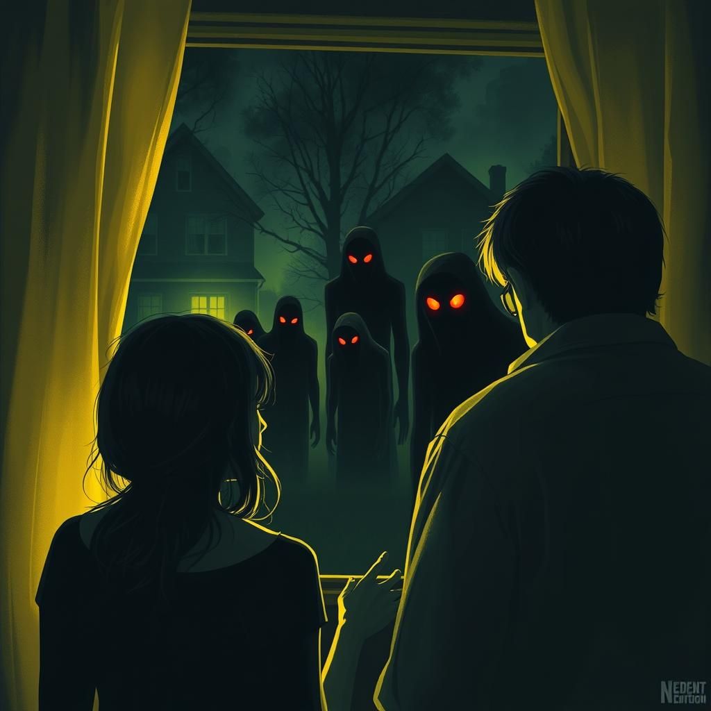 Eerie Shadow Figures with Glowing Eyes