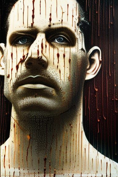 Intricate Portrait of Big Tony in Mixed Media Style