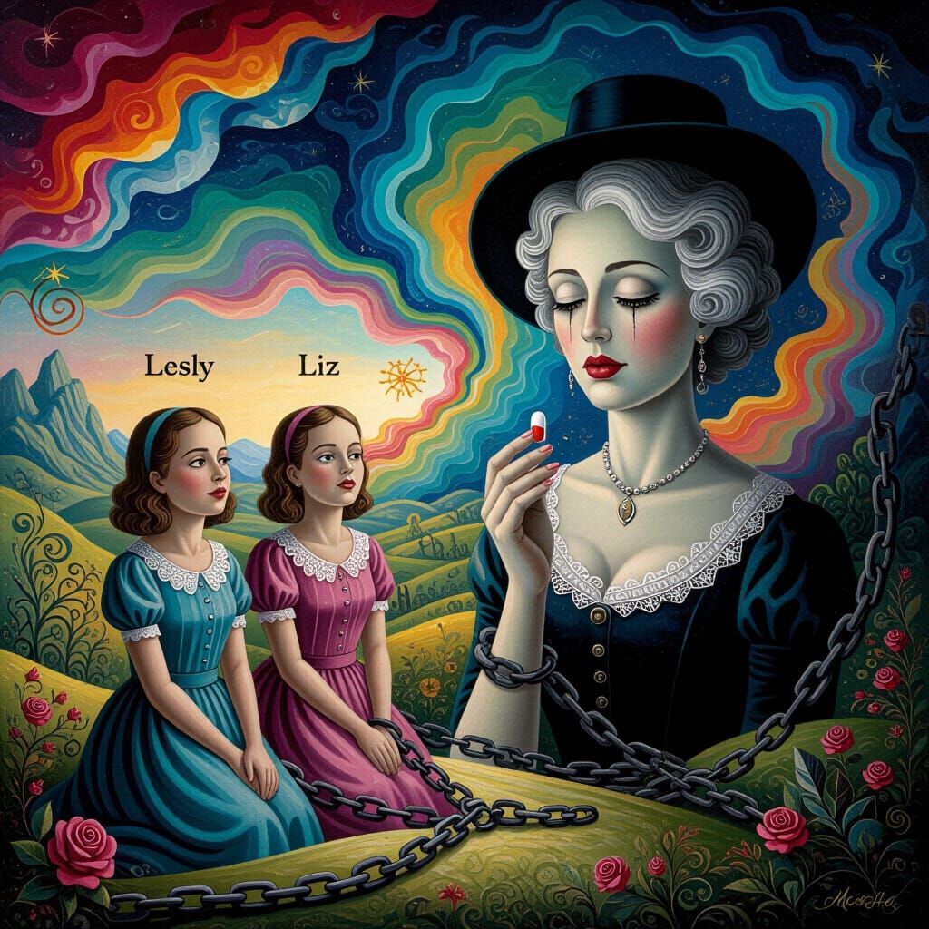 Surreal Mindscape: Women Chained in Psychological Turmoil