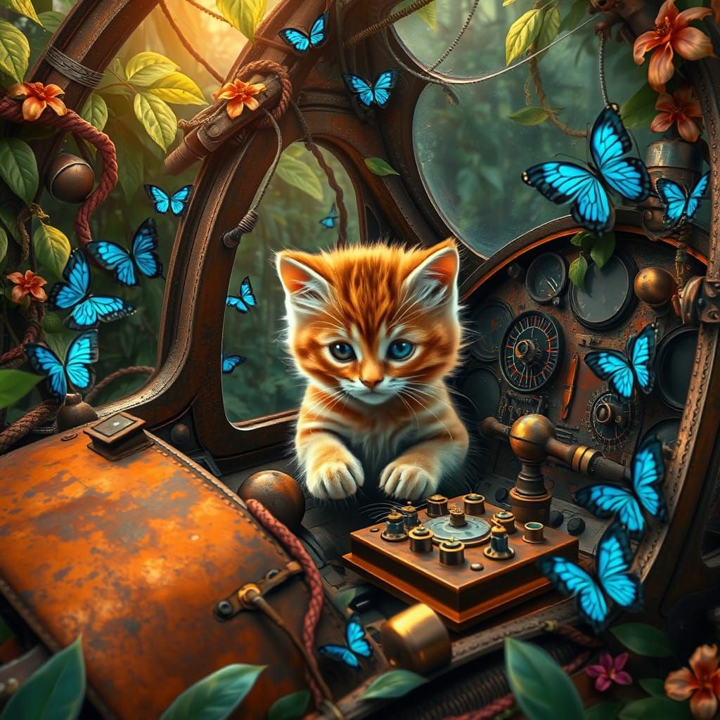 Fantastical Jungle Plane Discovery in Vibrant Colors