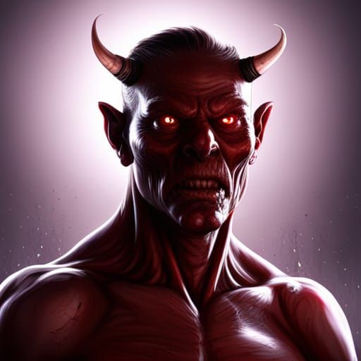 Menacing Demon Portrait in Dark Fantasy Style