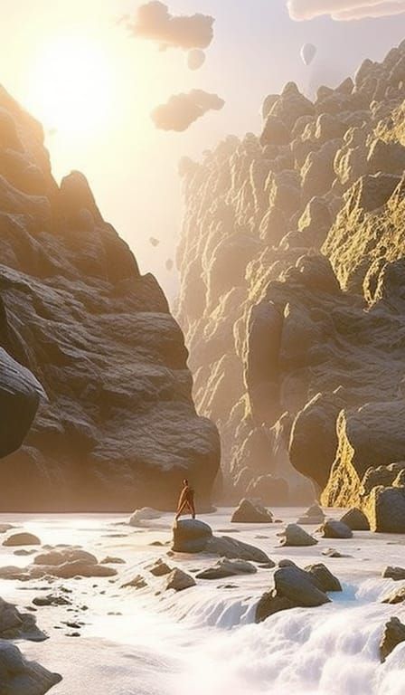 Psychedelic Cosmic Fisherman Digital Matte Painting