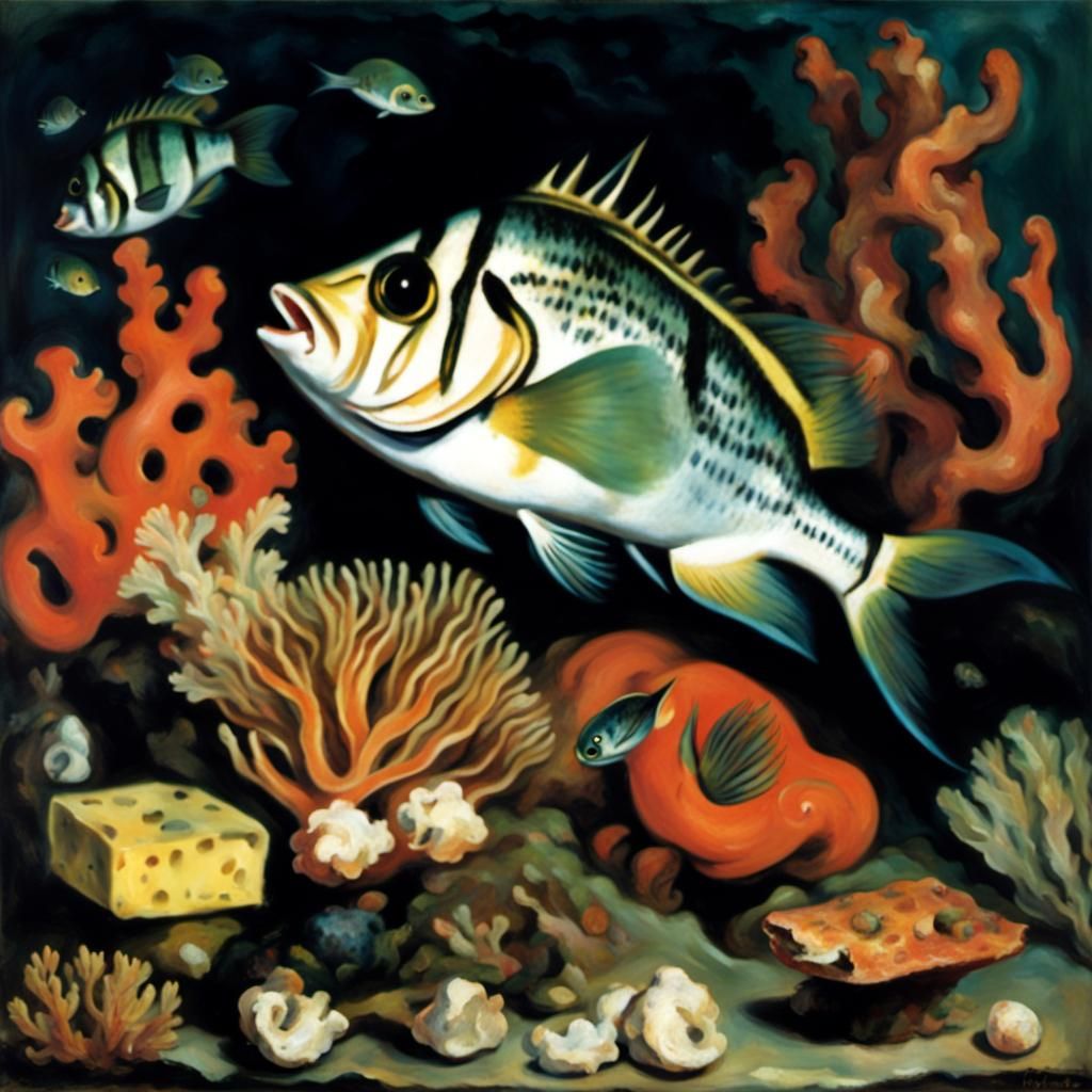 Mousefish Nibbling Cheese Corals in Classic Style