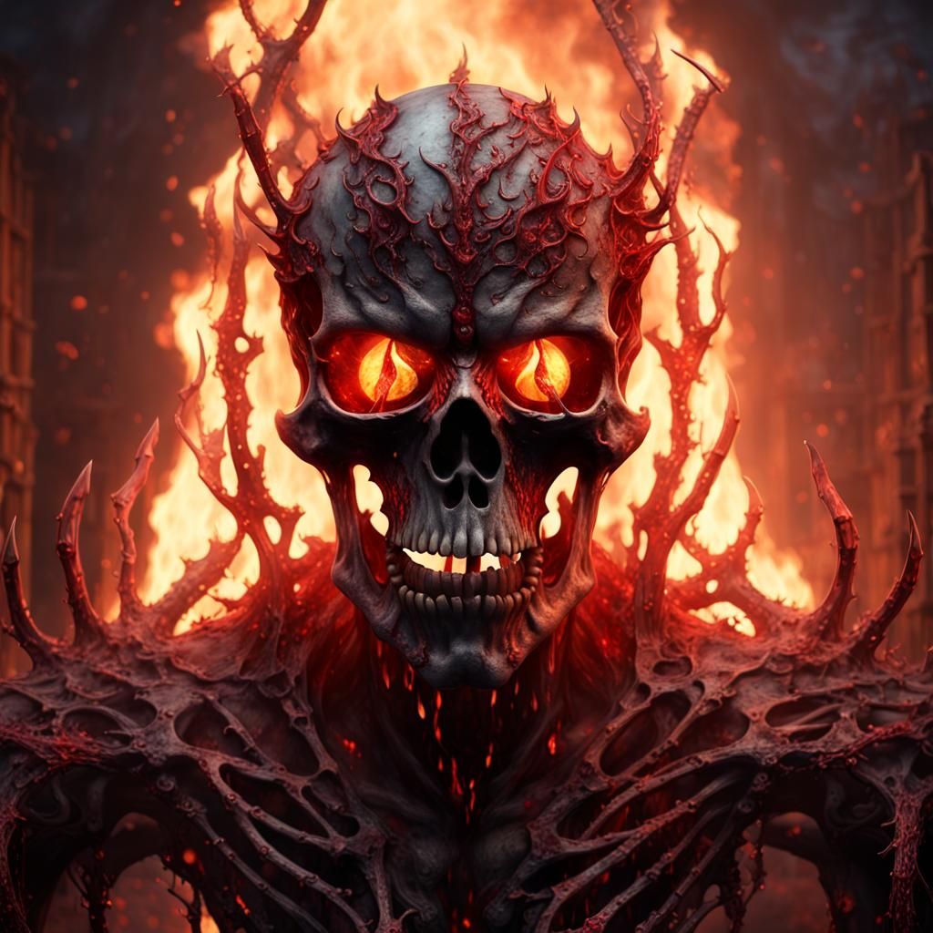 Ghoul Guarding Hell's Gates: 3D Portrait Rendering