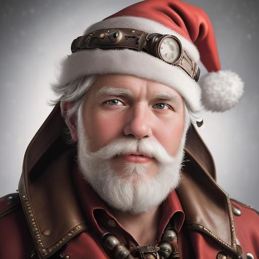 Steampunk Santa Claus Portrait in Sharp Focus