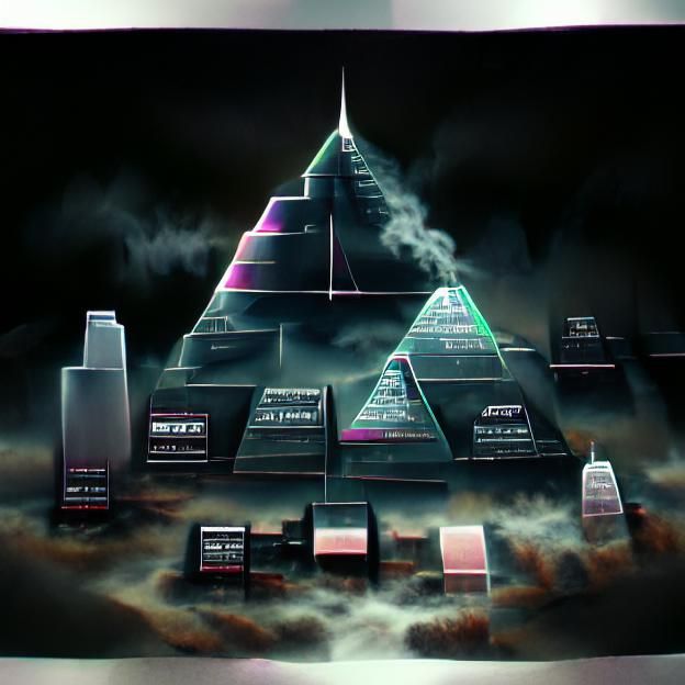 Vaporwave Criminal Pyramid Scheme in 8k Resolution
