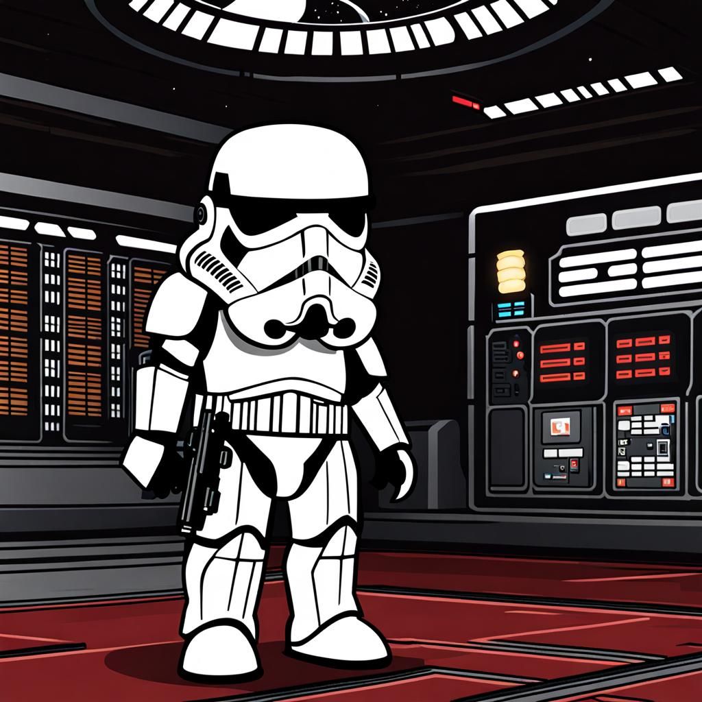 Chibi Stormtrooper Guarding Imperial Facility