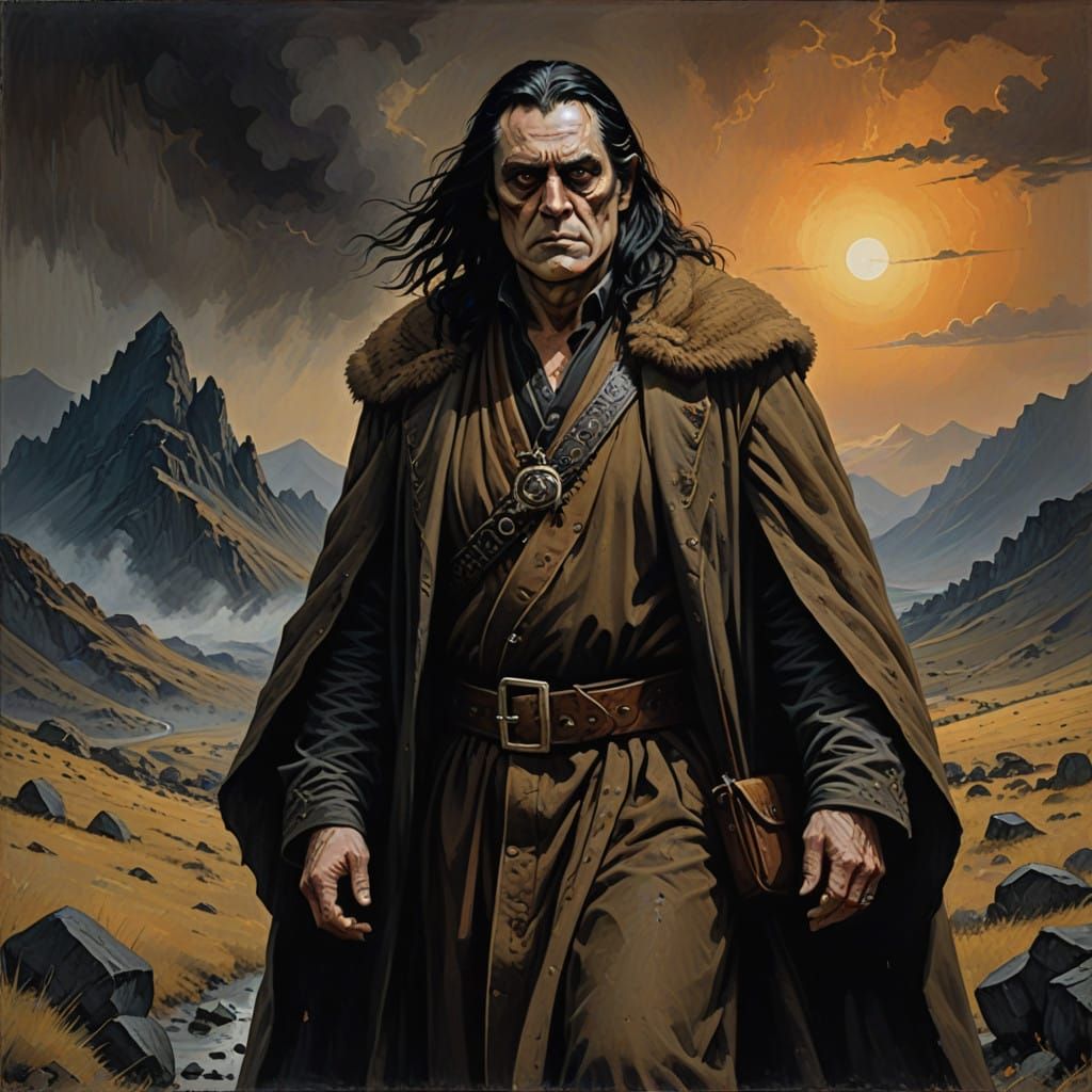 Sly Advisor of Rohan in Dark Fantasy Style