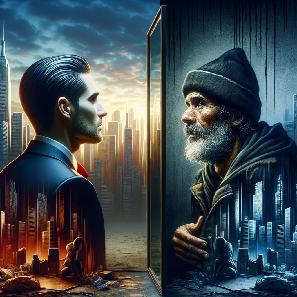 Dramatic Digital Painting: Success and Hardship Reflected