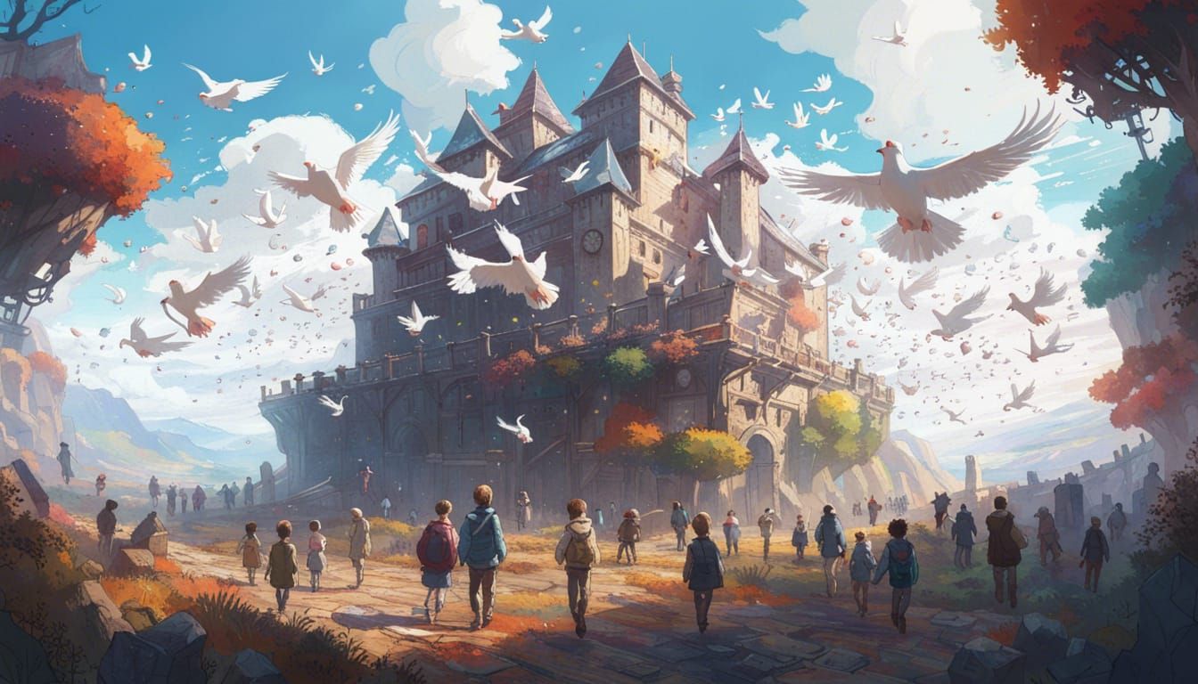 Epic Castle in the Sky Inspired by Studio Ghibli