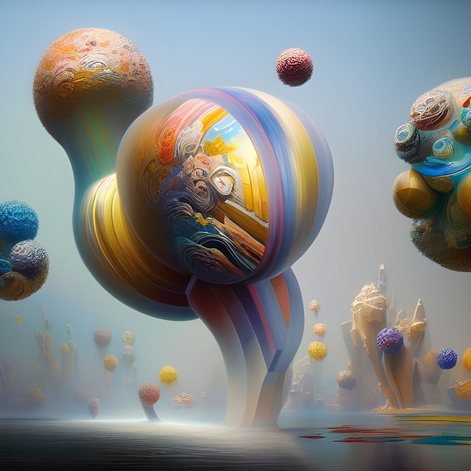 Intricate Geometric Abstract: Hyper-Real Digital Painting