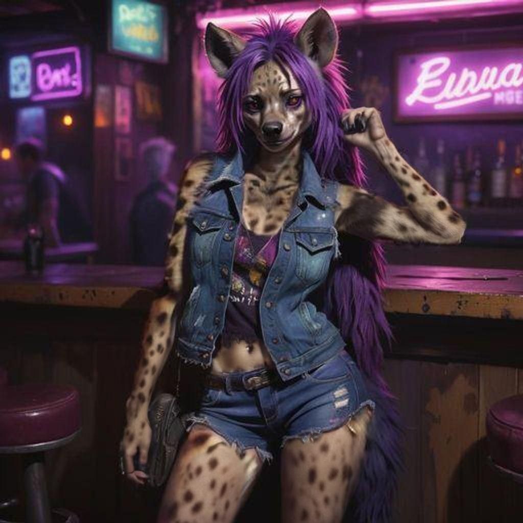 Glamorous She-Hyena in Distressed Denim Vest