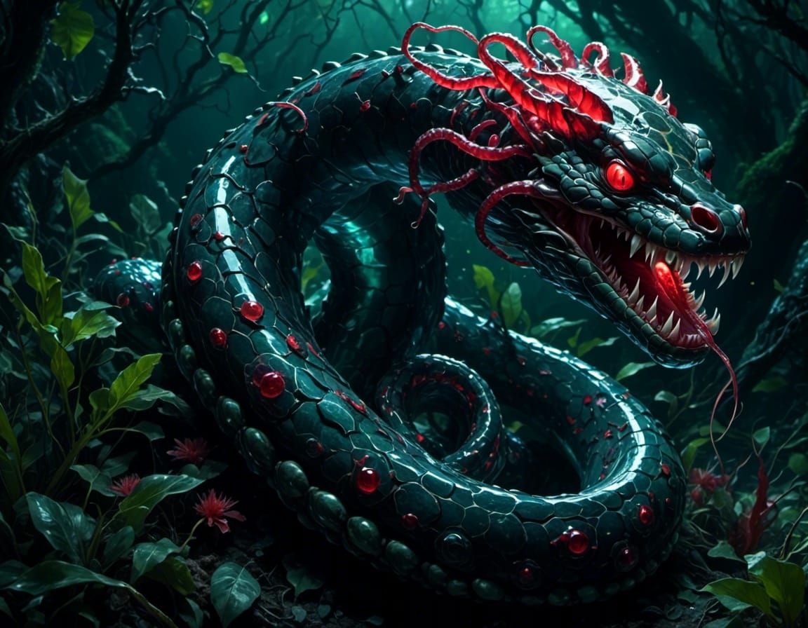 fabulous snake with red eyes