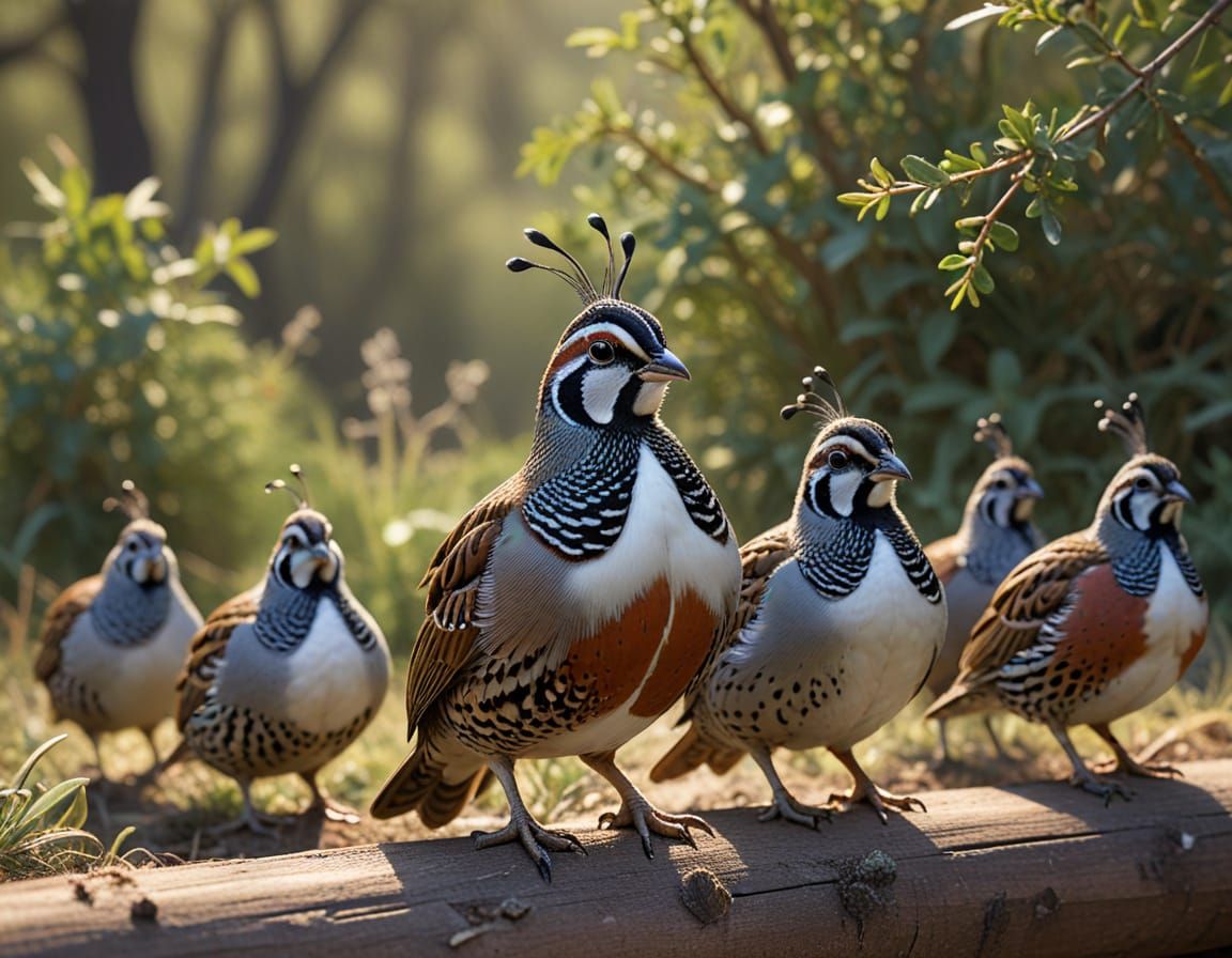Quail in Vibrant Harmony