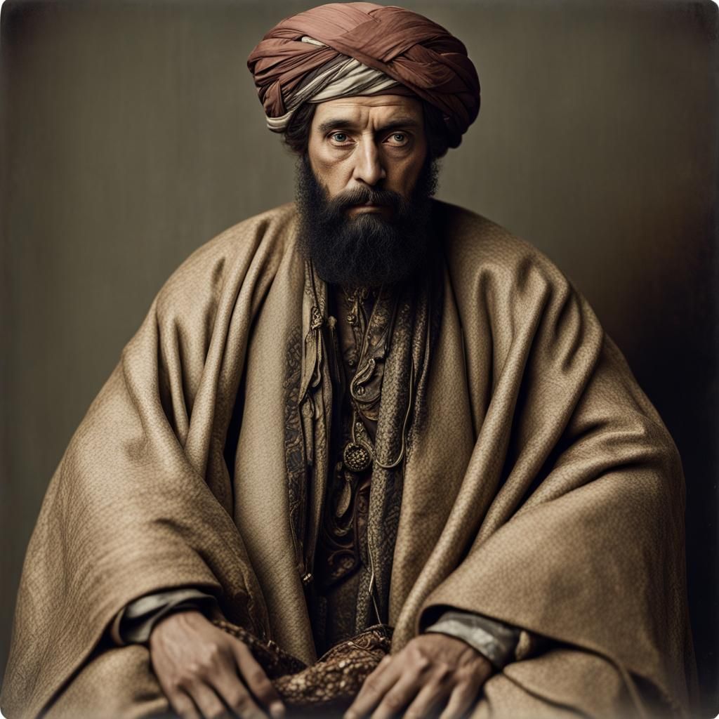 Detailed Portrait of a Man in Traditional Dress