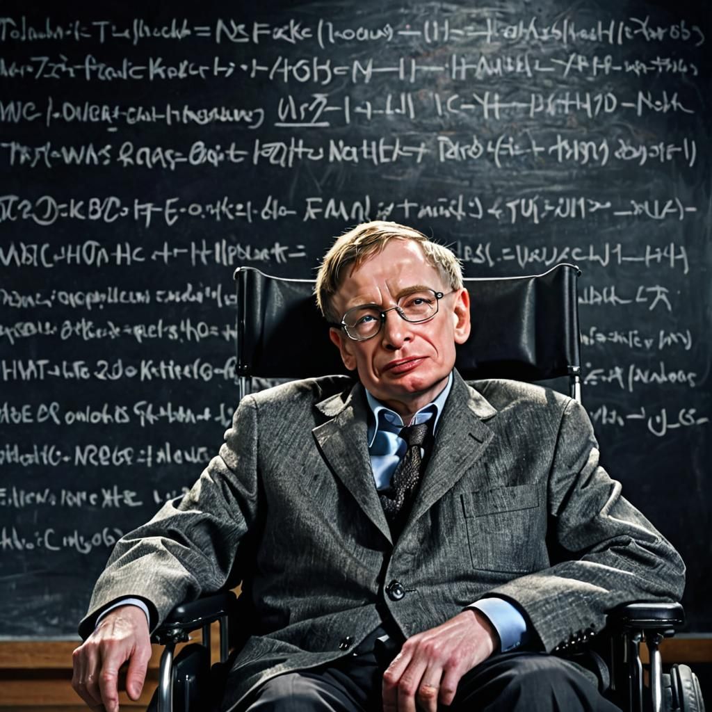 Inspiring Portrait of Stephen Hawking as Oil Painting