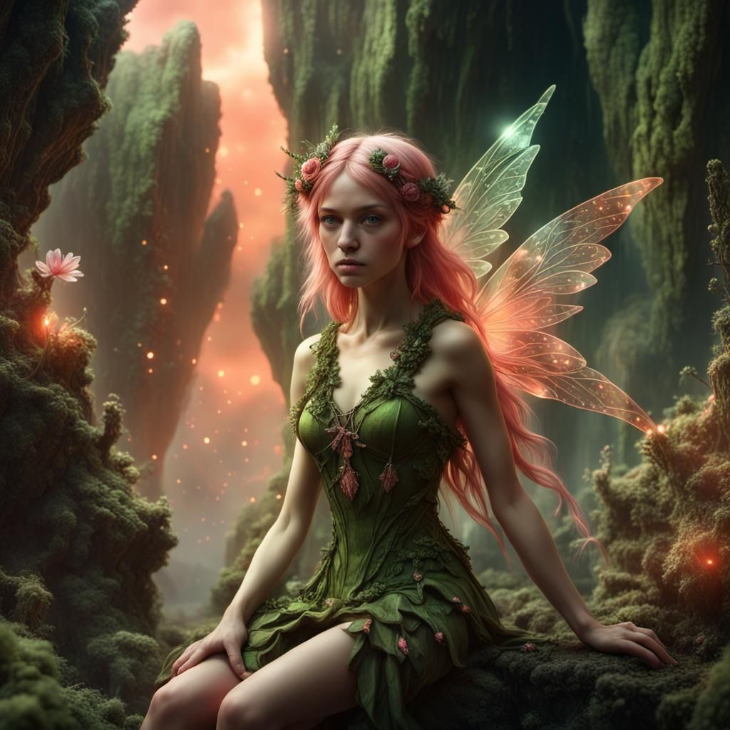 Unakite Crystal Fairy: Epic Digital Matte Painting