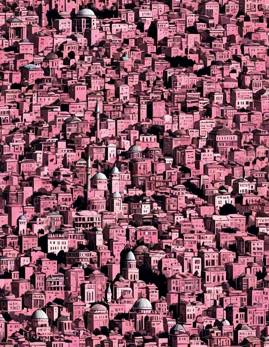 Pink-Tinged Istanbul: A Monochromatic Dreamscape