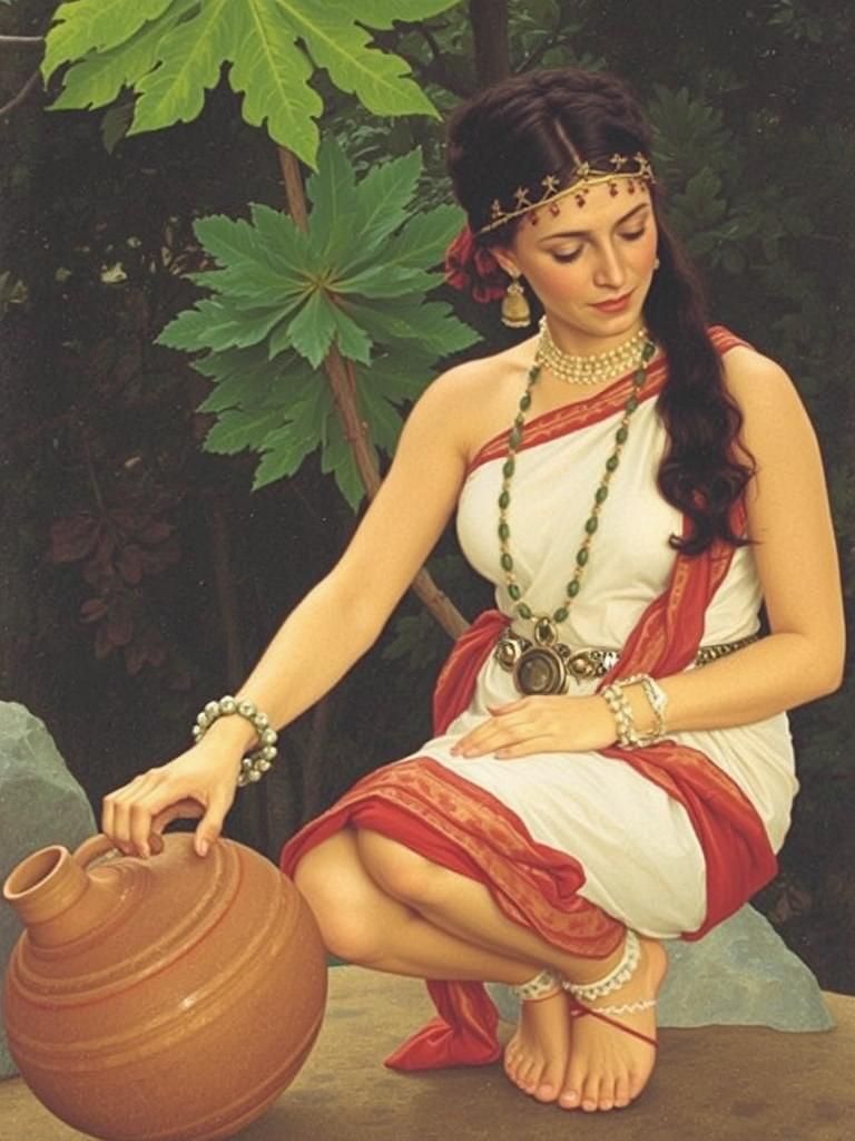 Woman with Pitcher in Neoclassical Style