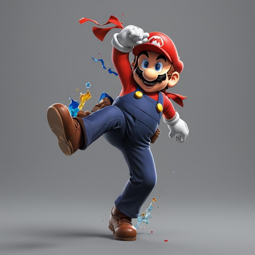 Mario Dabbing: 3D Anime Art Inspired by WLOP