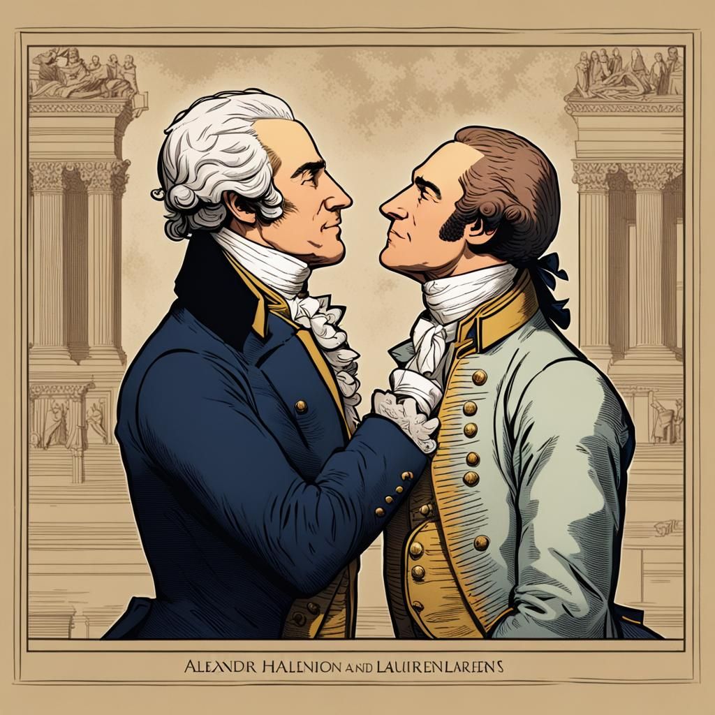 Alexander Hamilton and John Laurens Embrace