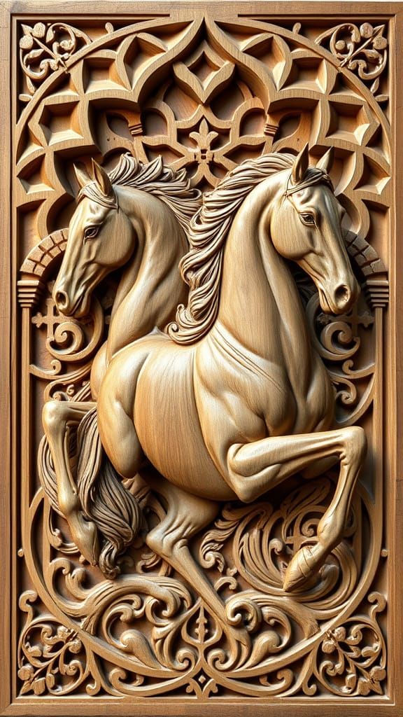 Arabian Horse in Intricate Art Deco Style