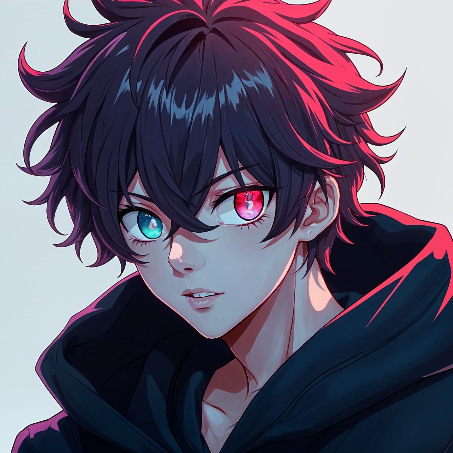 Anime Style Portrait of a Man with Heterochromia