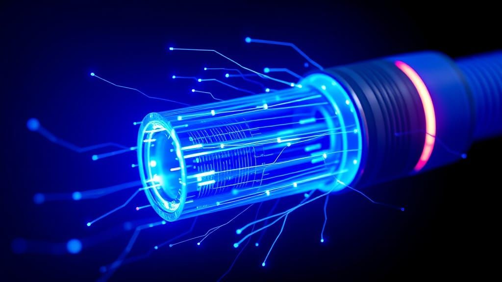 Neon-Lit Fiber Optic Network in Futuristic Style