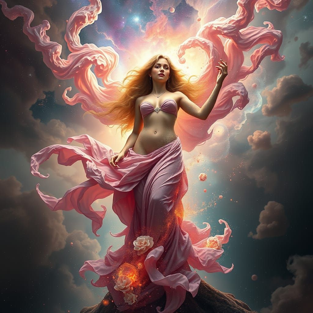 Cosmic Aphrodite Emerging from Nebula Trunk