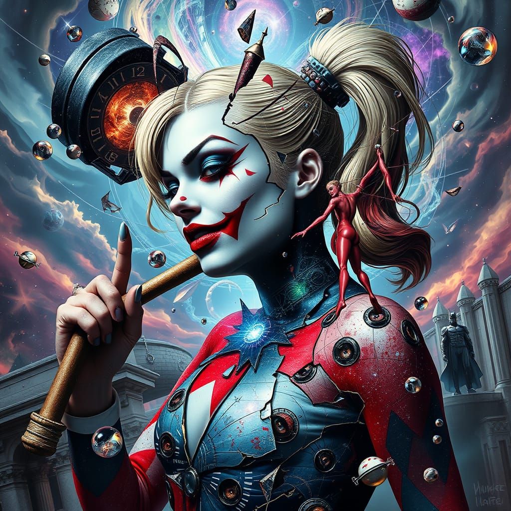 Harley Quinn's Shattered Psyche in a Dali-esque Dreamscape
