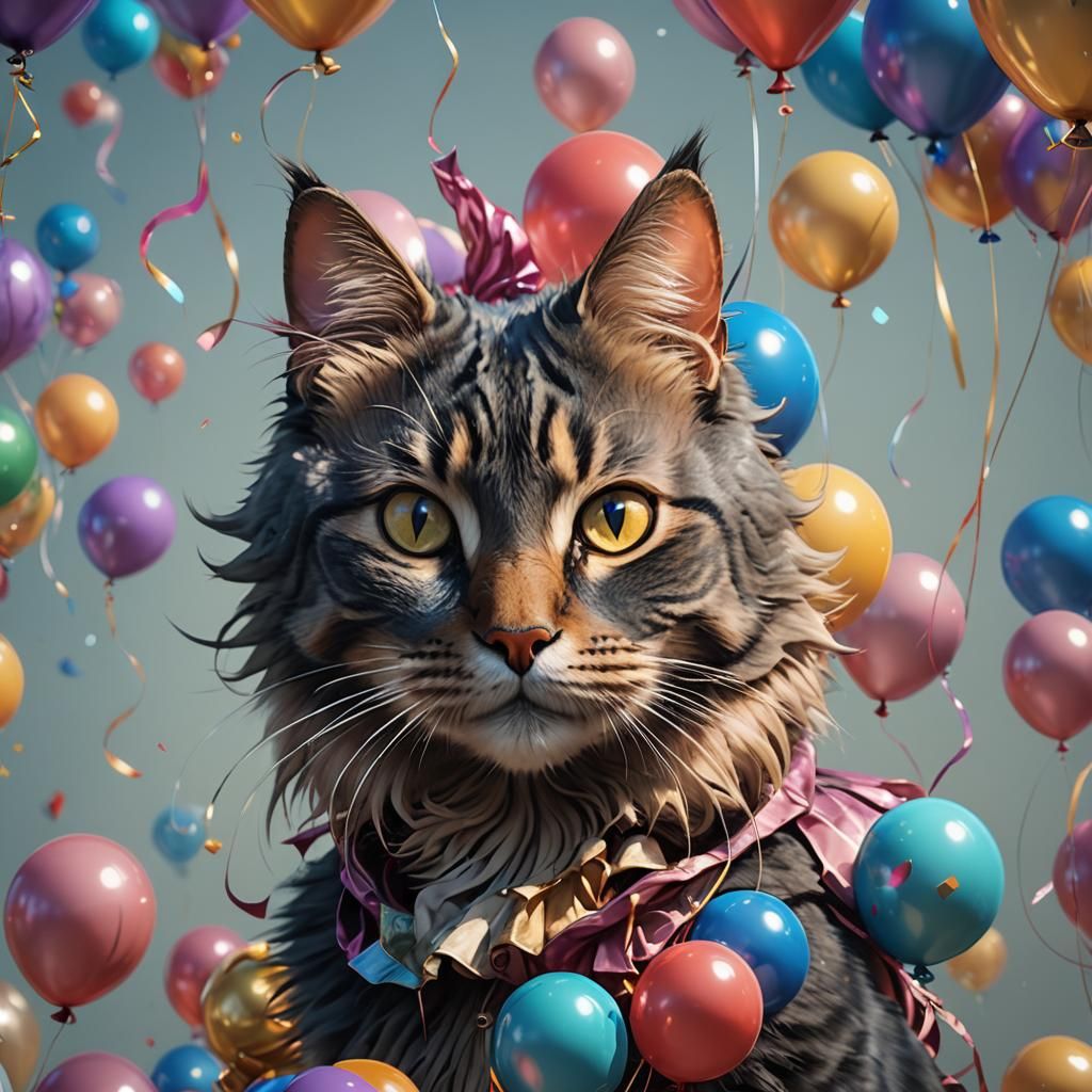 Hyperdetailed Cat Balloon Portrait in Unreal Engine 5