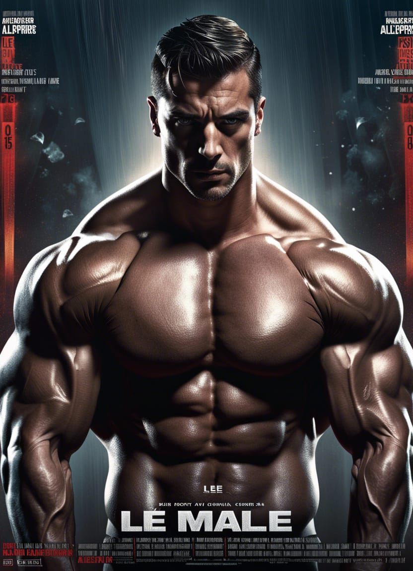 Body Builder Advertising Poster in Comic Book Style