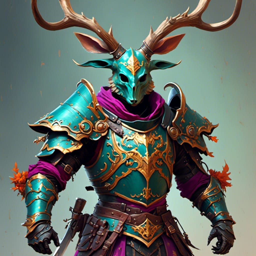 Jackalope Warrior in Rococo Armor