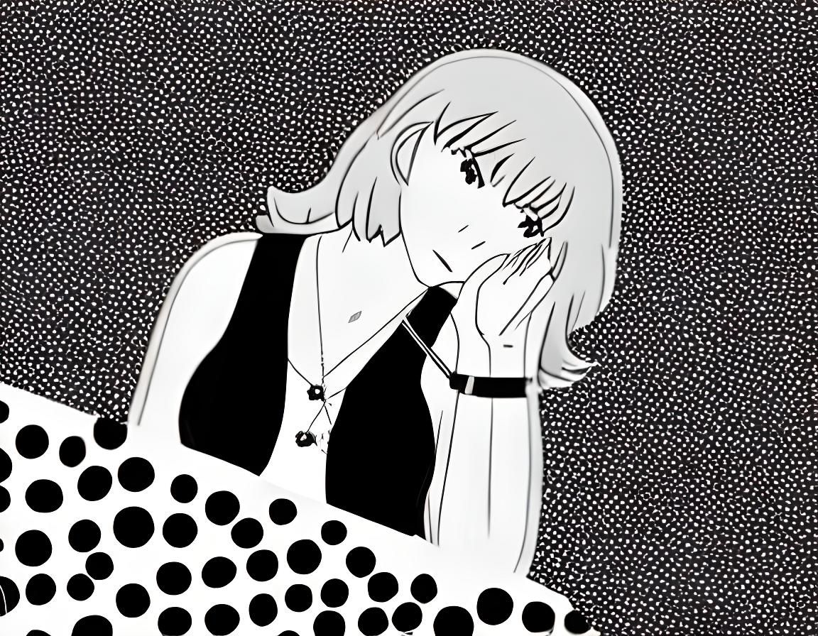 Rainbow Girl in Gritty Anime Style