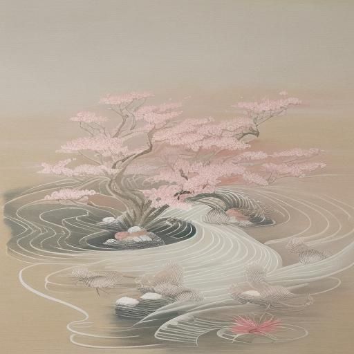 Japanese Octopus and Woman in Medieval Art Style